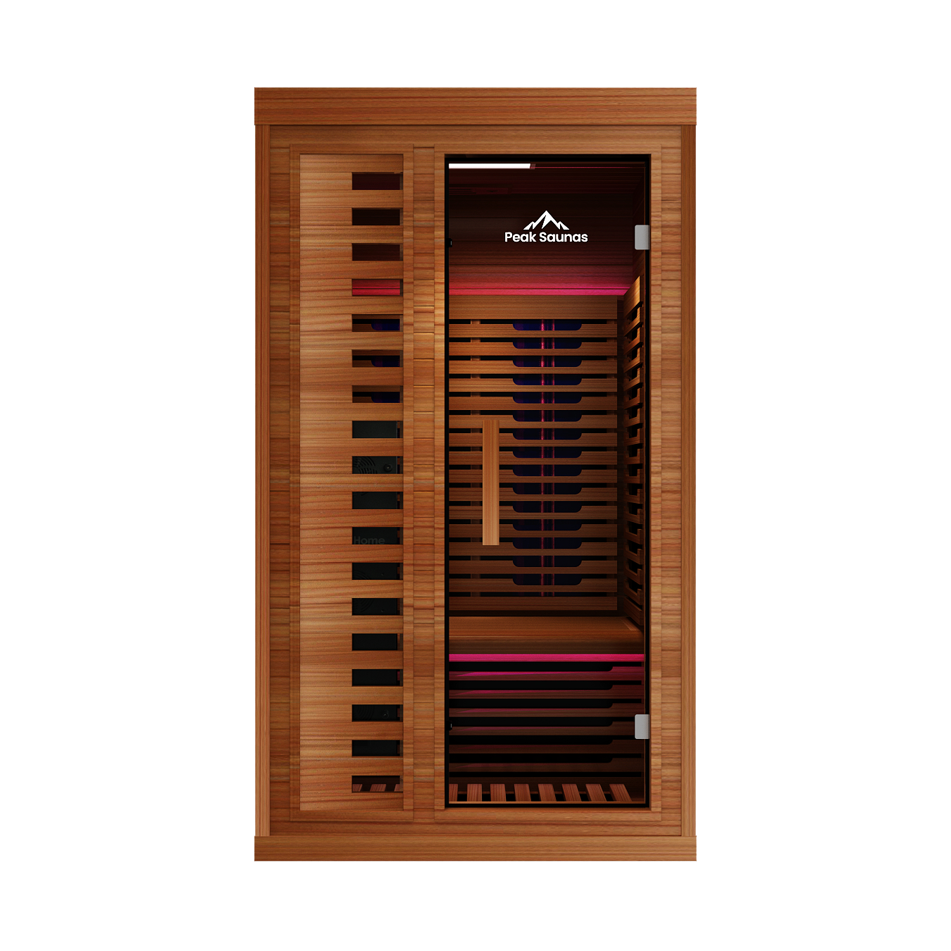 Peak Saunas Zion 1-Person Indoor Near Zero EMF Full Spectrum Infrared Sauna with XL Medical-Grade Red Light Therapy & Smart WiFi App Control