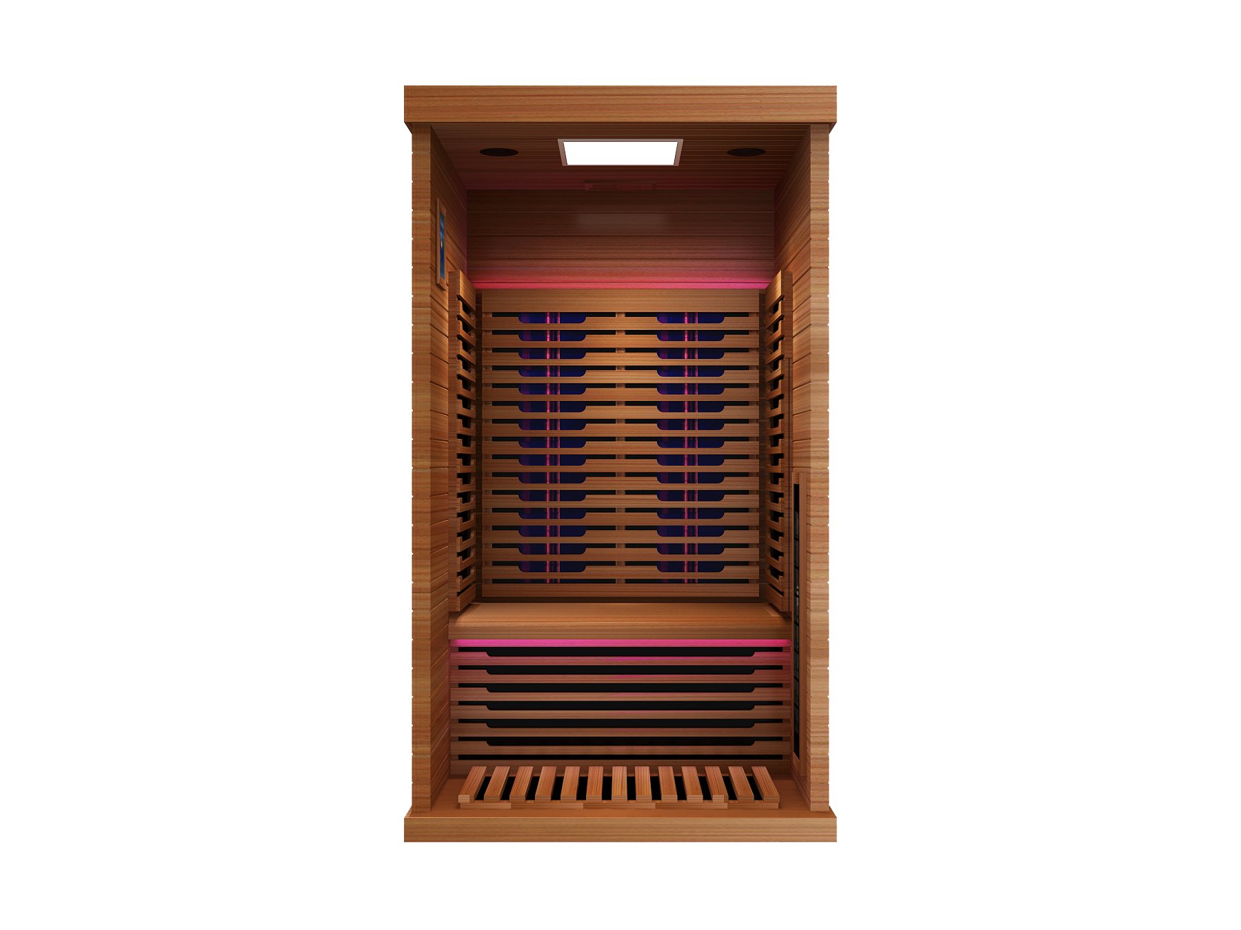 Peak Saunas Zion 1-Person Indoor Near Zero EMF Full Spectrum Infrared Sauna with XL Medical-Grade Red Light Therapy & Smart WiFi App Control