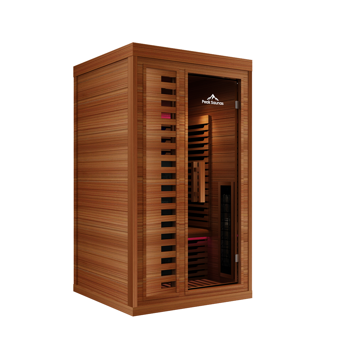 Peak Saunas Zion 1-Person Indoor Near Zero EMF Full Spectrum Infrared Sauna with XL Medical-Grade Red Light Therapy & Smart WiFi App Control