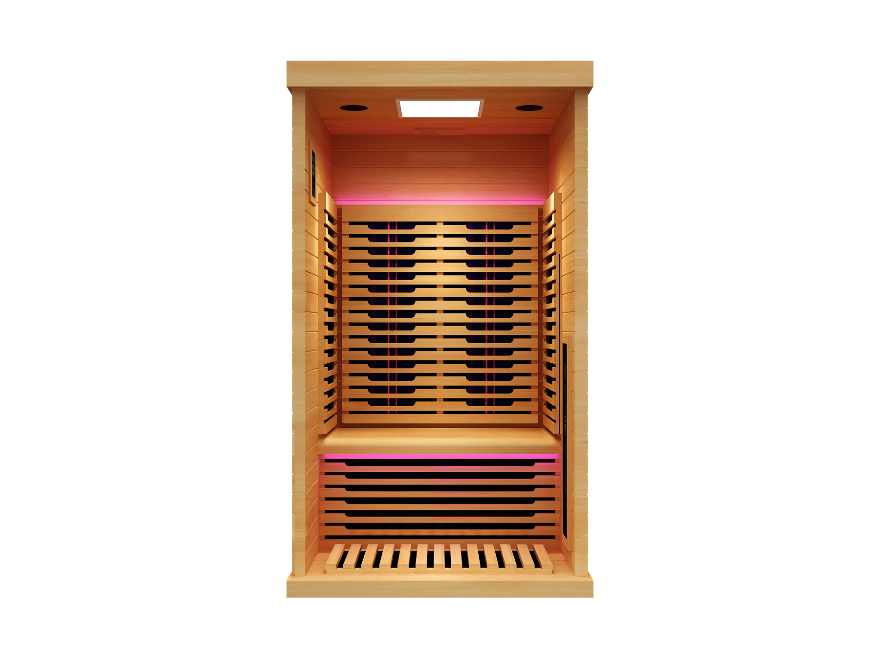 Peak Saunas Whitney 1-Person Indoor Near Zero EMF Full Spectrum Infrared Sauna with XL Medical-Grade Red Light Therapy & Smart WiFi App Control