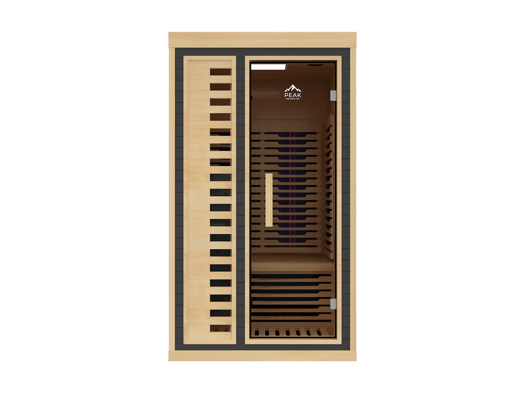 Peak Saunas Shasta 1-Person Indoor Near Zero EMF Full Spectrum Infrared Sauna with XL Medical-Grade Red Light Therapy & Smart WiFi App Control