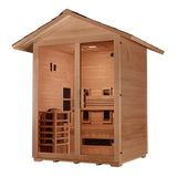 Golden Designs "Carinthia" Hybrid (PureTech™ Full Spectrum IR or Traditional Stove) Outdoor Sauna (3 Person) Golden Designs